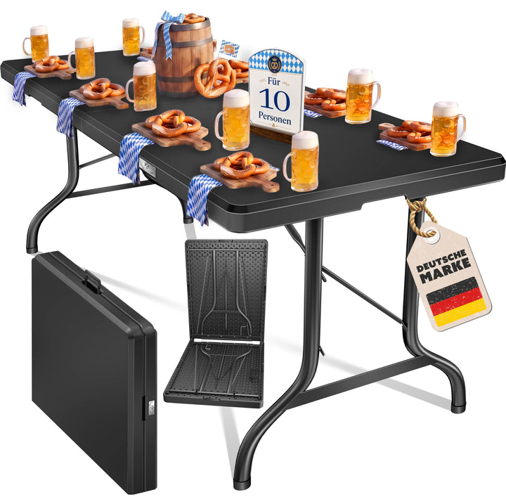 KESSER® Buffettisch Tisch klappbar Kunststoff 220x68 cm Campingtisch Partytisch Klapptisch Gartentis