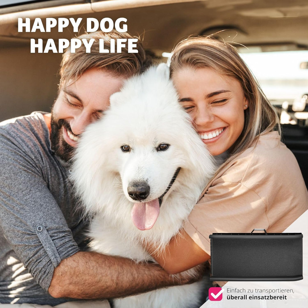 tectake® Hunderampe, klappbar und rutschfest, bis 90kg, Hunderampe Auto mit Kofferraumschutz, Hausti