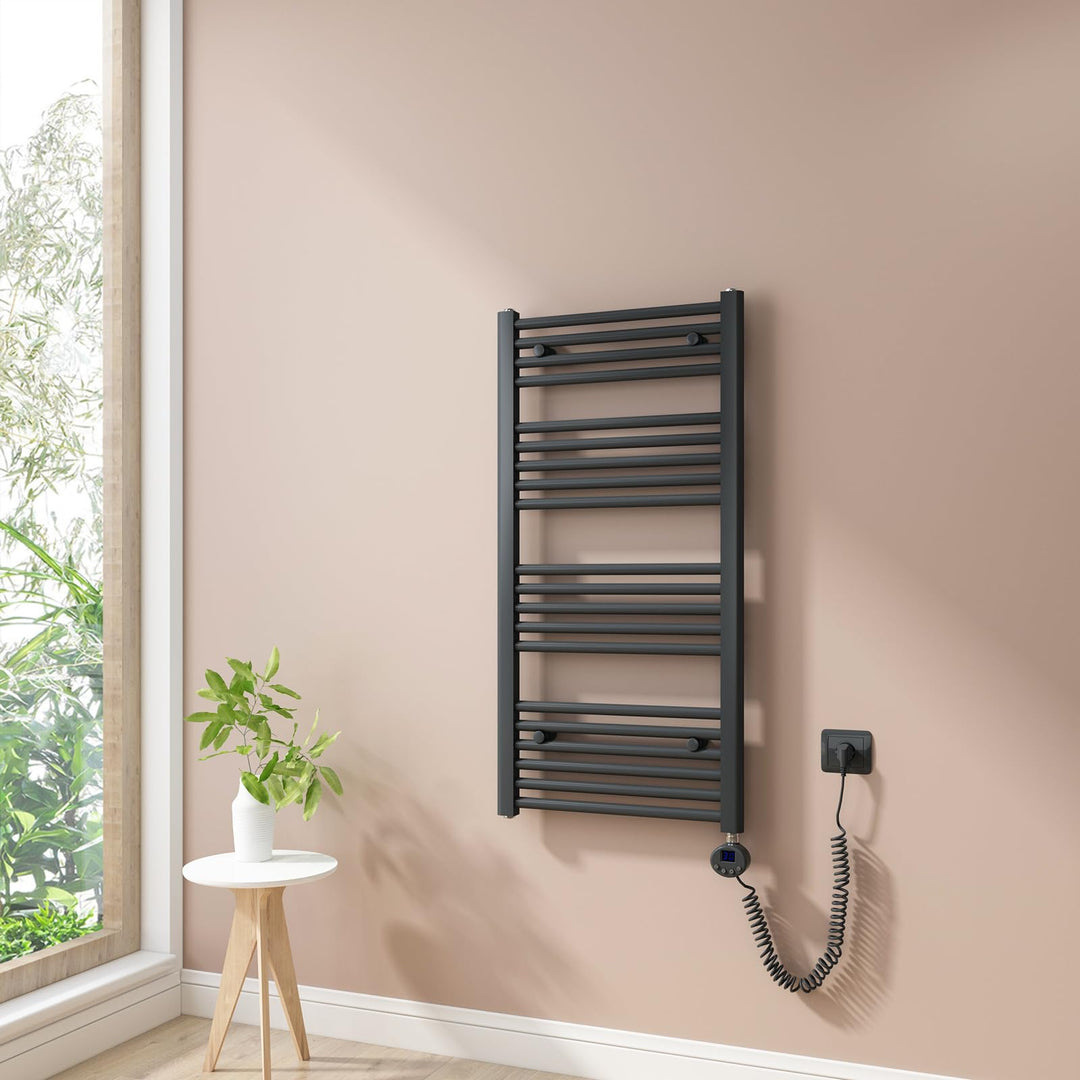 Heilmetz Badheizkörper Elektrisch 100x60cm Handtuchwärmer mit Digitalem Thermostat mit Timer-Funktio
