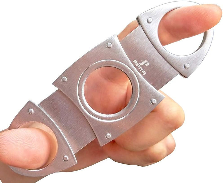 PIPITA Zigarettenetui aus hochwertigem Edelstahl inklusive Krokodilleder-Optik, Reise-Zigarren-Etui,