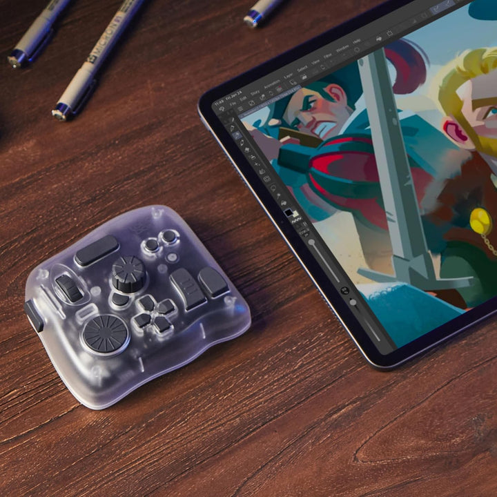 TOUR BOX Elite Plus, iPad-Zeichnen, Bluetooth-Controller für Video- und Foto- Bearbeitung, iPad/Mac/