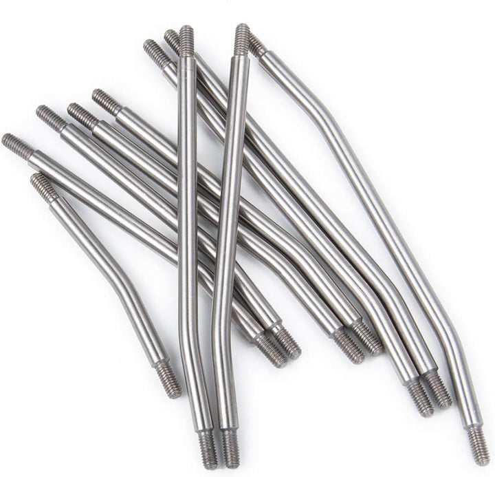AXspeed 10pcs/Set Stainless Steel Steering Pull Rod Link Linkage for SCX10 1/10 RC Crawler Car