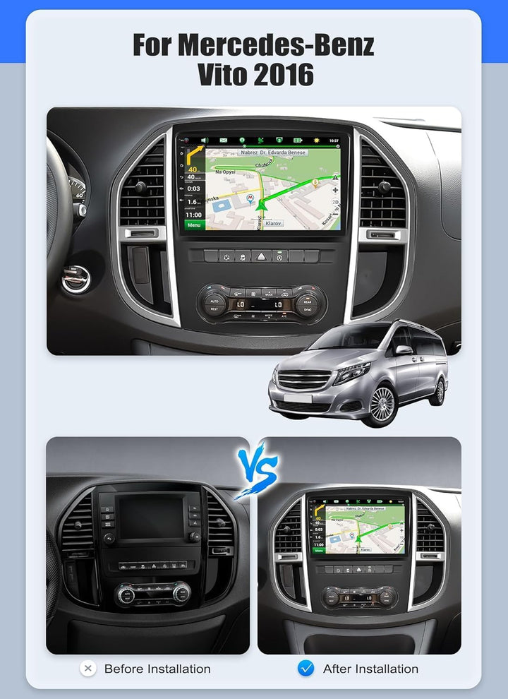 2G+64G CAMECHO Android 13 Autoradio für Mercedes Benz Vito 3 W447 (2014-2020) mit Carplay Android Au