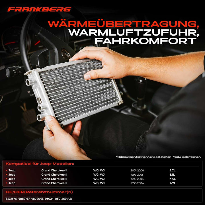 Frankberg 1x Wärmetauscher Kompatibel mit Grand Cherokee II WG WJ 2.7L-4.7L 1999-2005 Replace# 50126