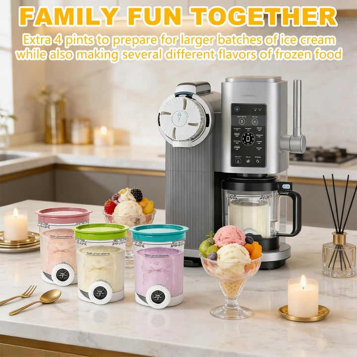 4 Stück Ninja Swirl Creami Behälter, SGZIOO 480 ml Behälter für Ninja Swirl Creami Kompatibel mit NC