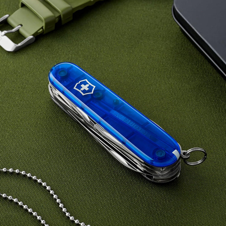 Victorinox Taschenmesser Swiss Champ (33 Funktionen: Metallfeile, Mini-Schraubendreher) rot Blau Tra