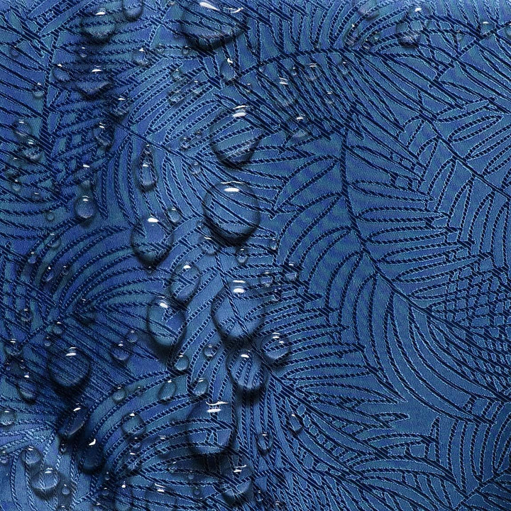 AmeliaHome Tischläufer Set 35x180 cm und 115x180 cm Lotuseffekt Wasserabweisend Blätter Dunkelblau G