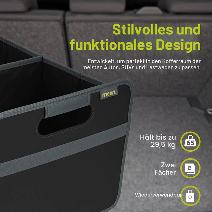 Meori Aufbewahrungsbox faltbar Traglast 30 kg - 50cm 32cm 27.5cm Grösse L Schwarz Faltbox, Schwarz F