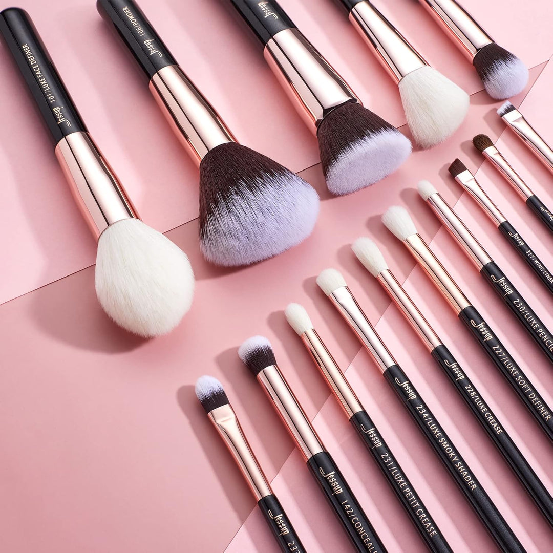 Jessup Make Up Pinsel Sets 15 Pcs Kosmetik Schmink Bürsten Lidschatten Puder Concealer Eyeliner T160