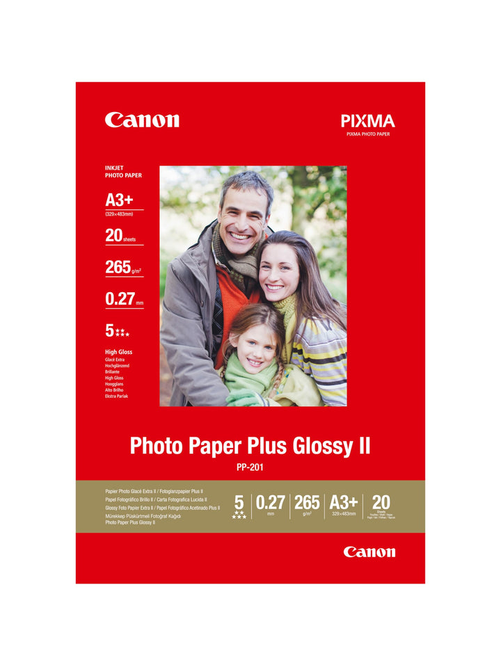 Canon 2311B021 Fotopapier PP 201 glänzend Din für Tintenstrahldrucker, Pixma Drucker, Schwarz, Weiss