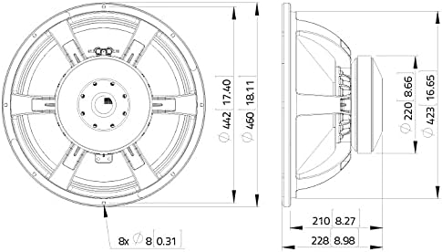 Lavoce 12602542 Subwoofer 18 Zoll Ferrite, Aluminiumkorb