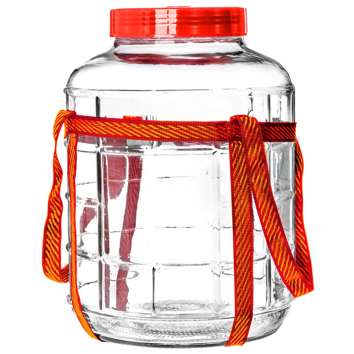 KADAX Gärballon 10L, Glasballon mit Deckel aus Kunststoff, Weinballon, Glasgärballon, universelles G