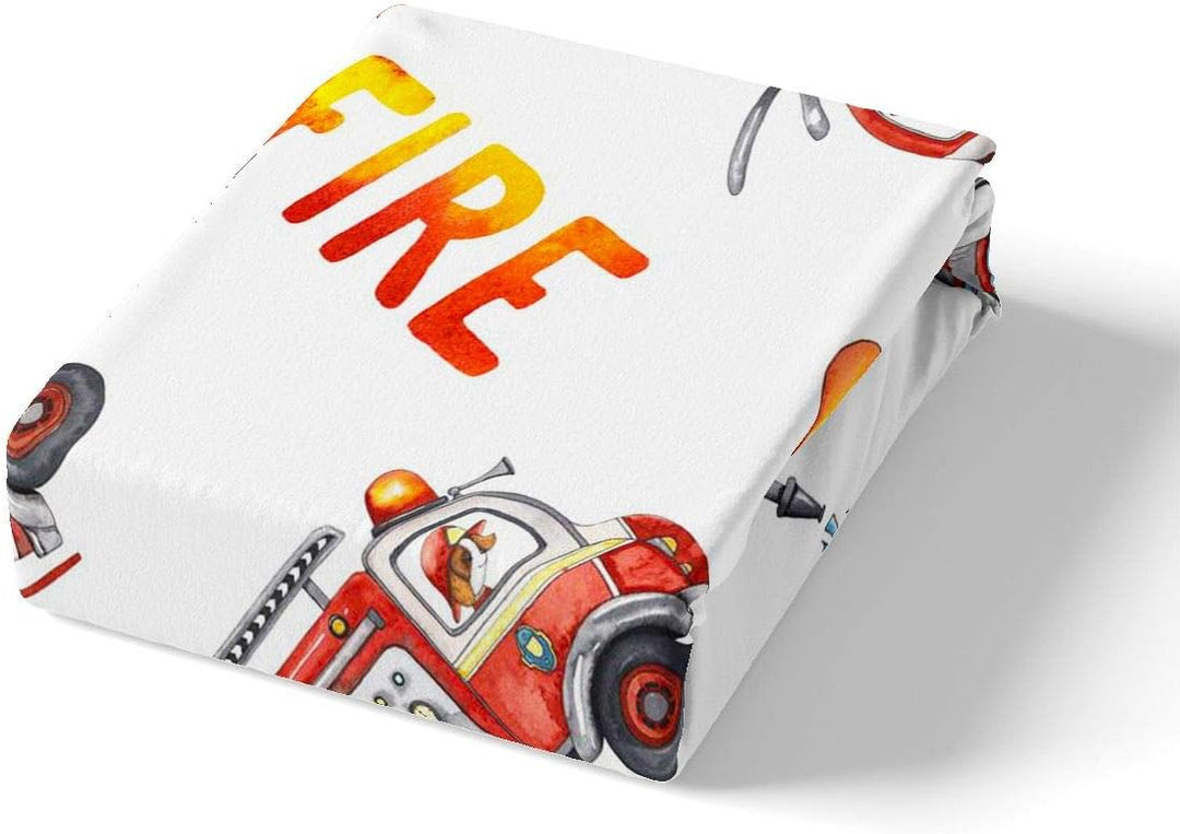 Loussiesd Feuerwehrauto Bettbezug Set Karikatur Hund Feuerwehrmann Bettwäsche Set 135x200cm für Kind