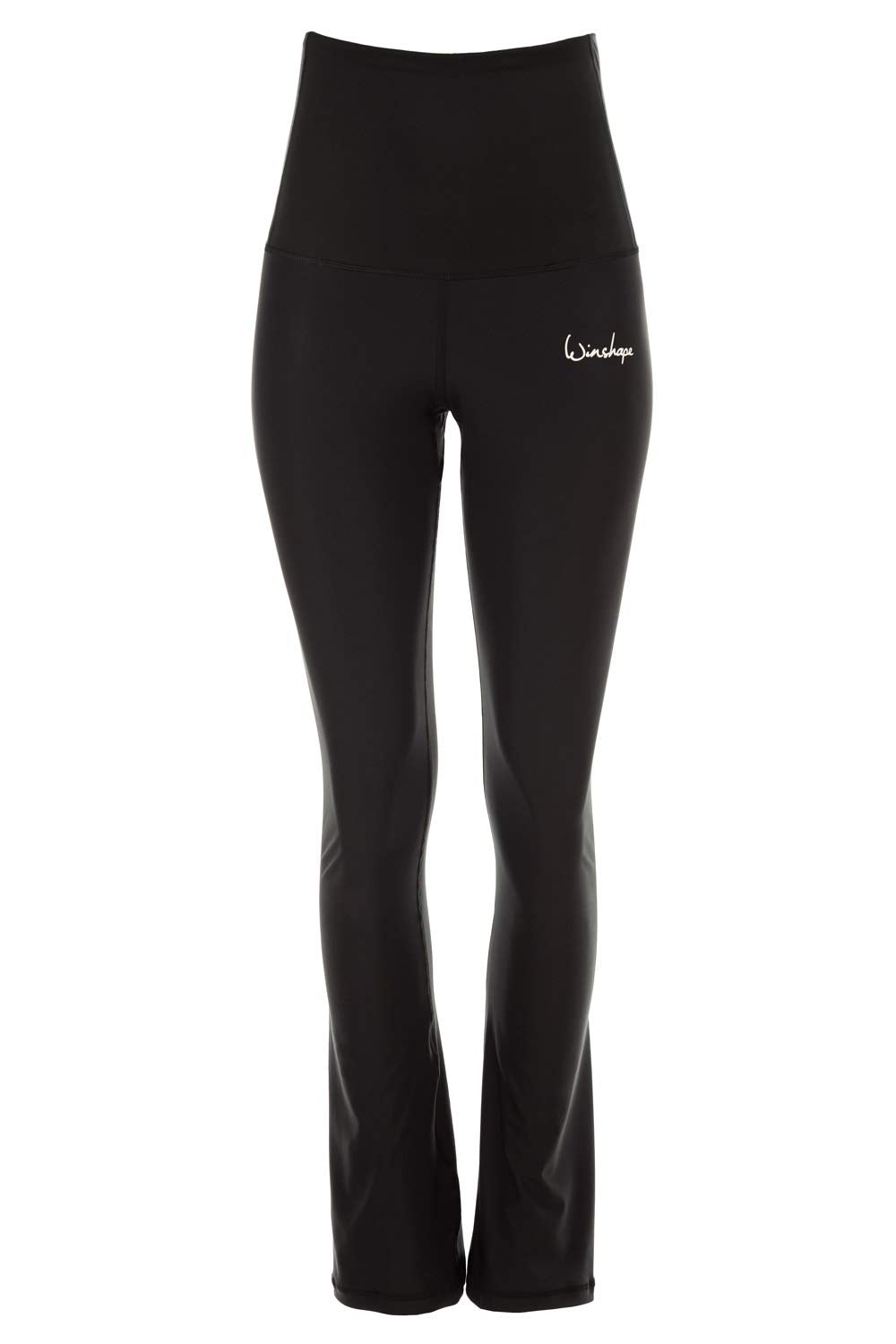 WINSHAPE Damen Functional Boot Cut Leggings High Waist Bchwl102, Schwarz, Slim Style, Fitness Freize