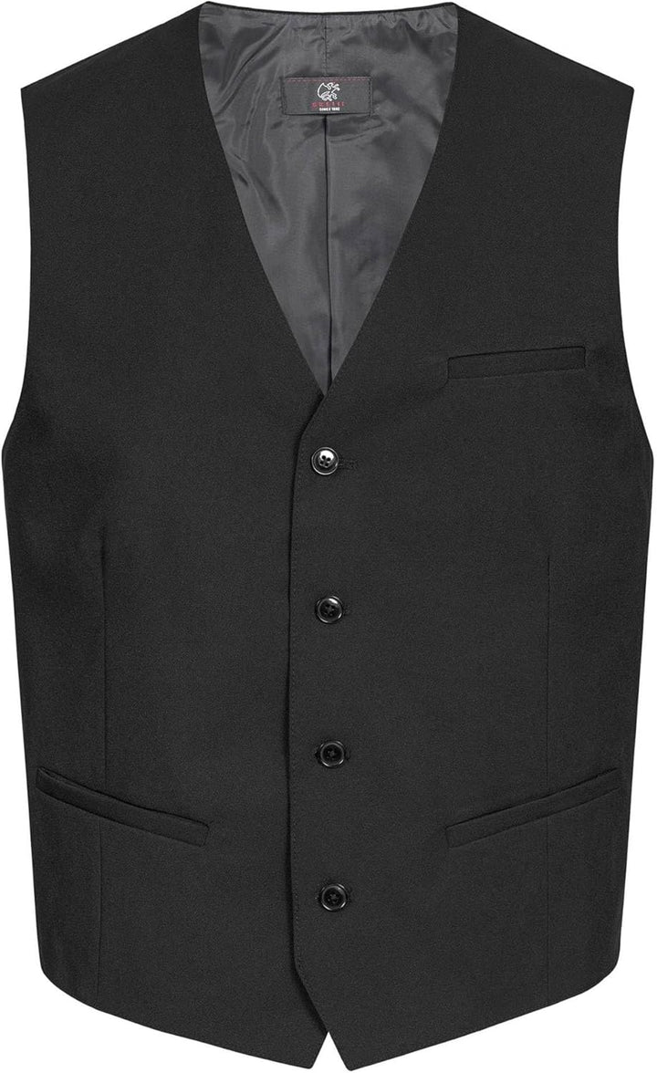 GREIFF Moderne Herren-Weste | 4 Knöpfe| 4 Taschen | Regular-Fit | Gefüttert | Farbe: Schwarz 102 Sch