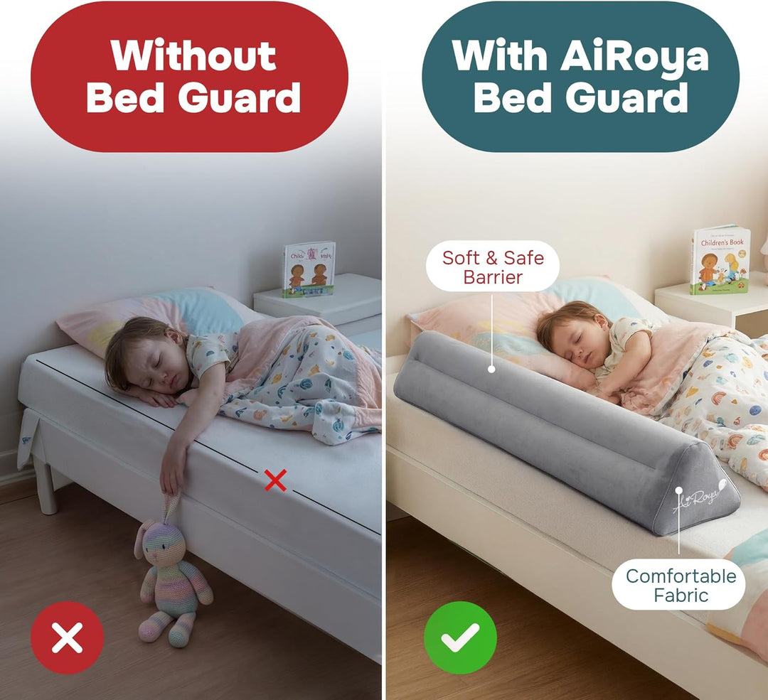 Aufblasbares Bettschutzgitter 130 cm – Tragbares Kleinkind-Bett-Stossfänger für Reisen & Zuhause – B