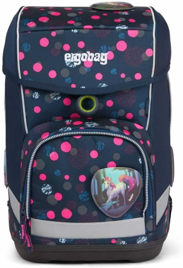 ergobag cubo Set ergonomischer Schulrucksack, Set 5-teilig Einheitsgrösse Phantbärsiewelt Glow - Bla