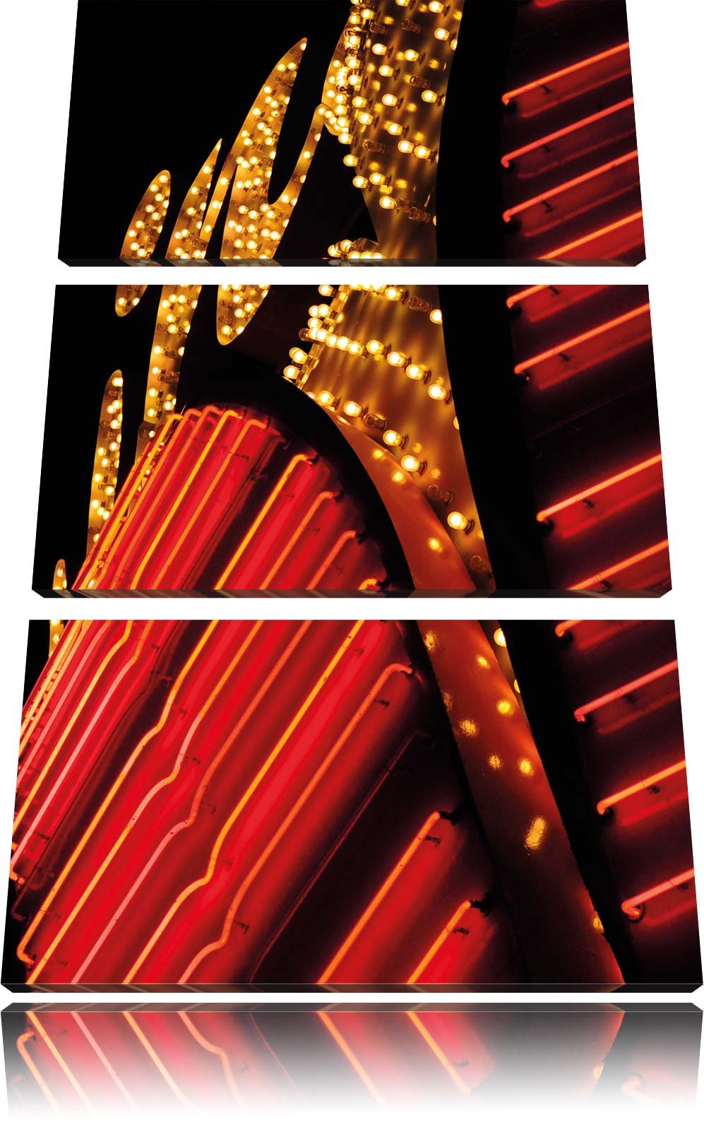 Pixxprint Dark Leuchtreklame 3-Teiler Leinwandbild 120x80 Bild auf Leinwand