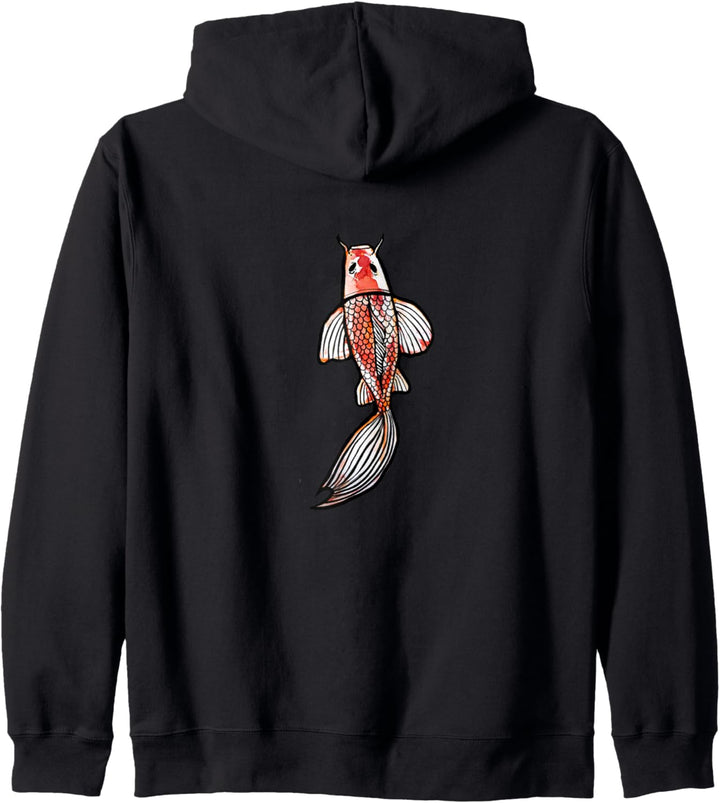 Koi Pond Koi-Teich-Kunst Ich liebe Koi-Fisch-Aquarell Kapuzenjacke