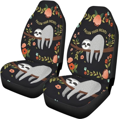 chaqlin Funny Sloth Print Autositzbezüge + Rückenlehnenbezug hinten + Sitzbezug hinten Autositzbezüg