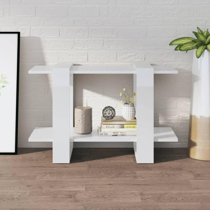 homiuse BüCherregal Hochglanz-Weiss Raumteiler Regal 80x30x51 cm Raumteiler Regal Holzregal Wohnzimm