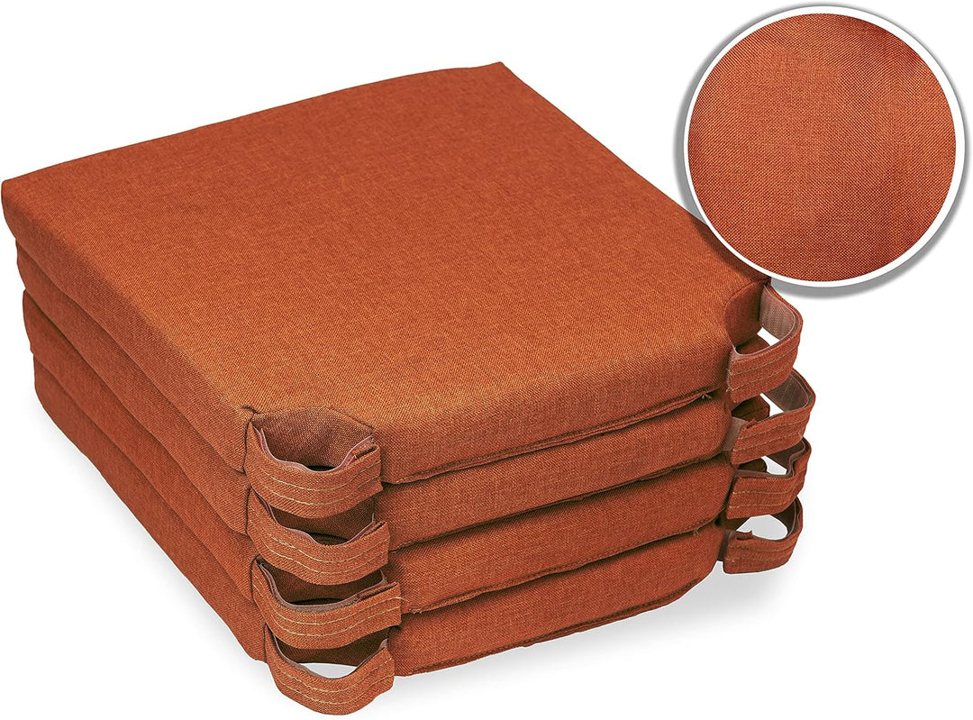 sunnypillow 4er Set Stuhlkissen mit Klettverschluss Polsterauflage Auflage für Stühle - Indoor/Outdo