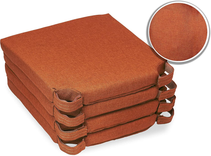 sunnypillow 4er Set Stuhlkissen mit Klettverschluss Polsterauflage Auflage für Stühle - Indoor/Outdo