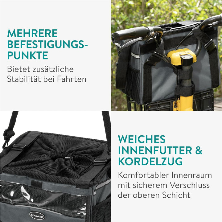 Navaris Hundekorb Fahrrad vorne - Hundefahrradkorb vorn - Fahrradkorb Hund - Für Hunde bis zu 10 kg