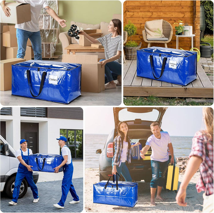4er-Pack Extra Grosse, Strapazierfähige Aufbewahrungsboxen mit Deckeln, Grosse Starke Umzugskartons,
