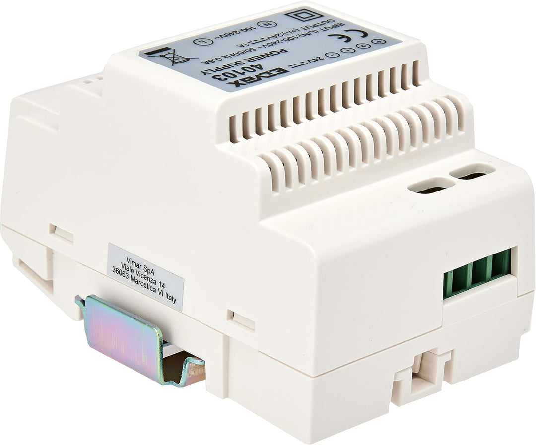 VIMAR 40103 Netzteil für Videosprechanlagen mit Ausgang 24Vdc, Versorgung 100-240V 50/60Hz, auf DIN-