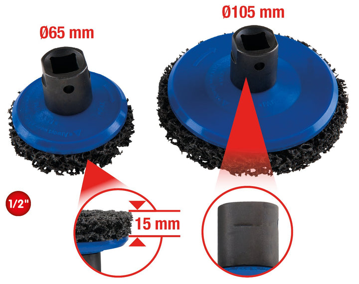 KS Tools 100.4035 Radnabenschleifer-Satz, Ø 65 / 105 mm, 2-tlg.