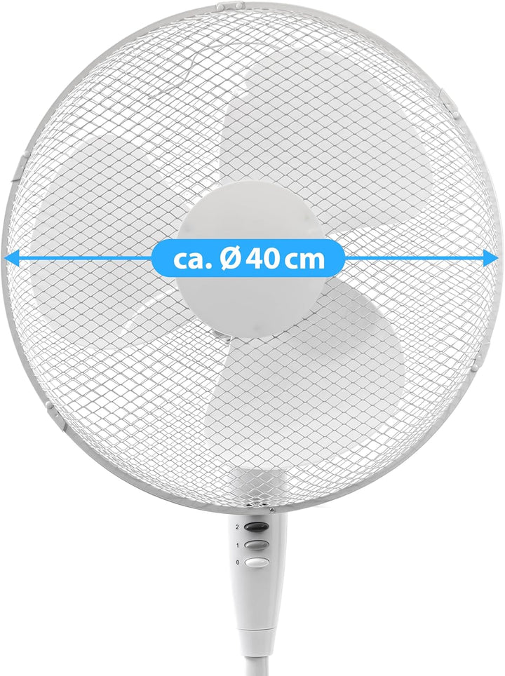 ito electronics ito Standventilator 40 cm Durchmesser weiss-oszillierend + 3 Geschwindigkeiten einst