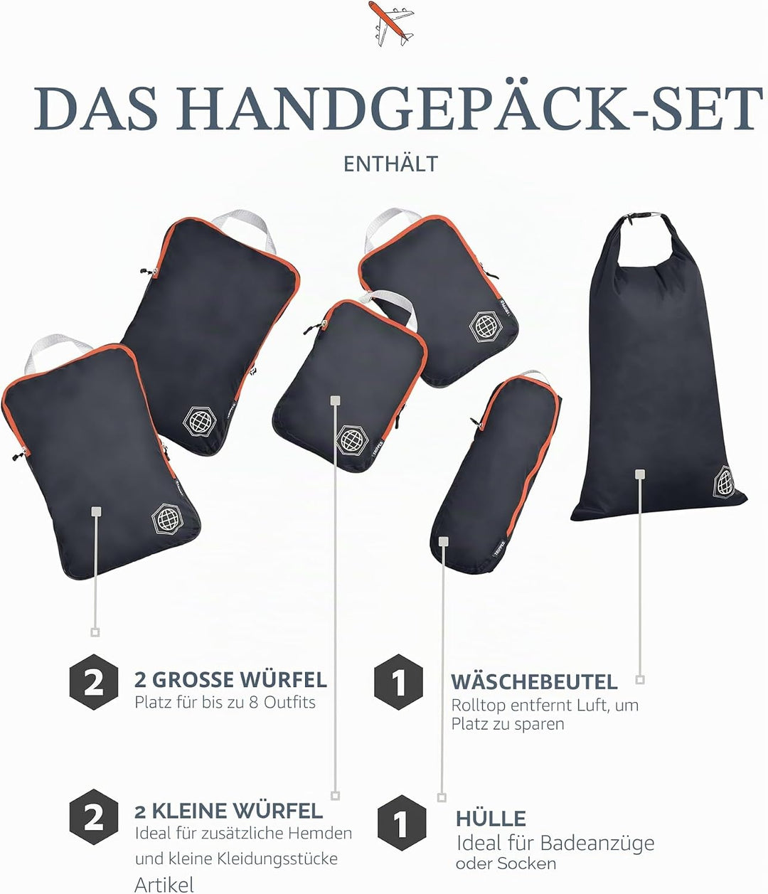 Kompressions-Packtaschen für carryon travel-lightweight stolperten mit Koffer Organizer-Taschen mit