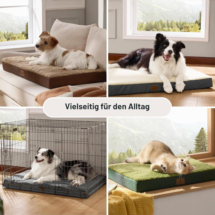 BEDSURE orthopädisches Hundebett mittelgrosse Hunde - 91x69x7.6cm Hundekissen flauschig Hundematte w