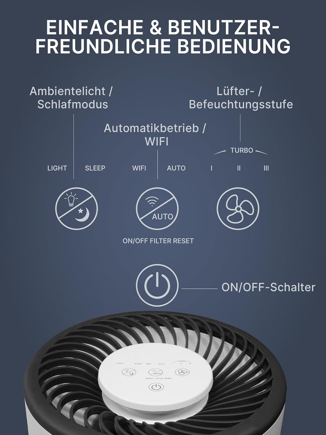 Comedes Umecto 300, für Räume bis 45m², Kaltverdunstung, Tank 2,8 l, Befeuchtungsleistung bis zu 300