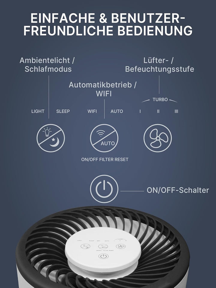 Comedes Umecto 300, für Räume bis 45m², Kaltverdunstung, Tank 2,8 l, Befeuchtungsleistung bis zu 300
