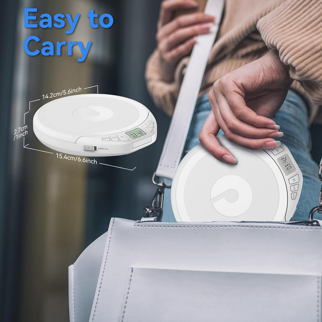 Gueray CD Spieler Tragbarer CD-Player Persönliche CD Players mit Kopfhörer LCD Display Anti-Skip Sch