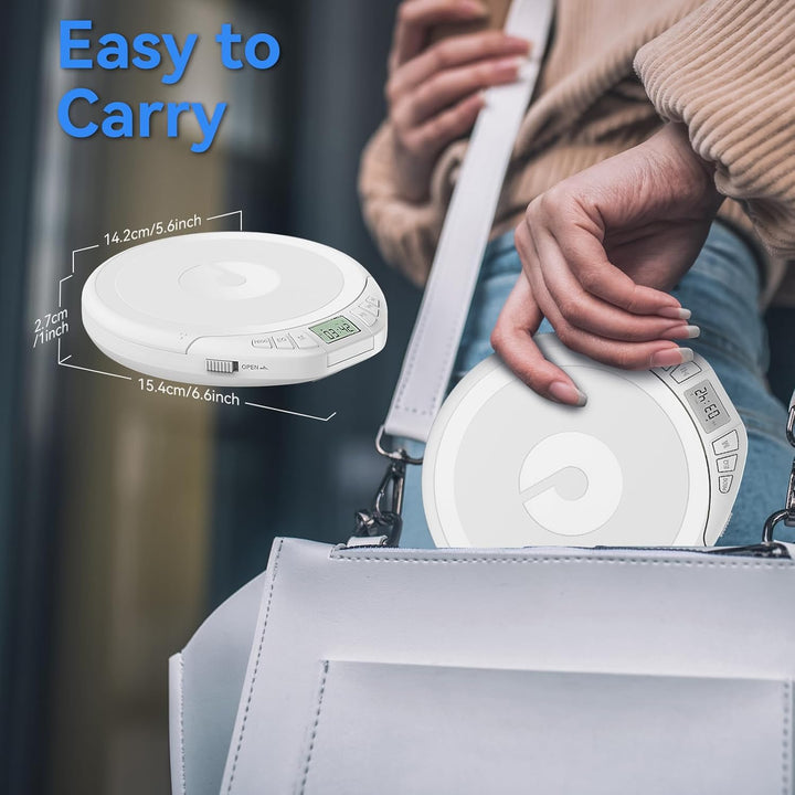 Gueray CD Spieler Tragbarer CD-Player Persönliche CD Players mit Kopfhörer LCD Display Anti-Skip Sch