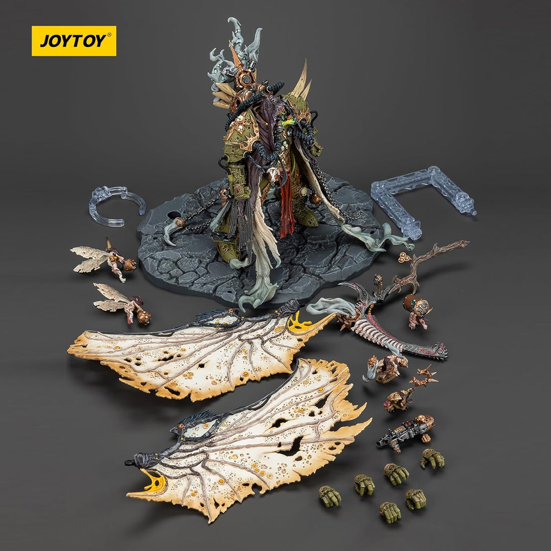 JOYTOY Warhammer 40k Mortarion，Daemon Primarch of Nurgle with Ancient Weapons‘The Lantern' and ‘Sile