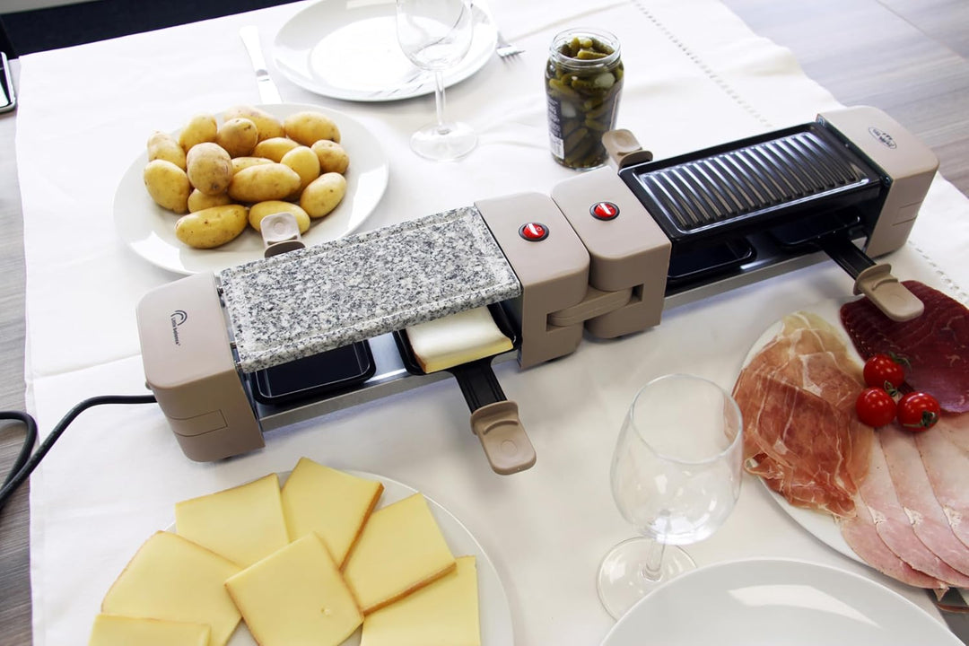 LITTLE BALANCE 8691 Wing & Cheese Meuuuh...!, Raclette für Backstein, anpassbar, 360 ° drehbar, 4 Pe