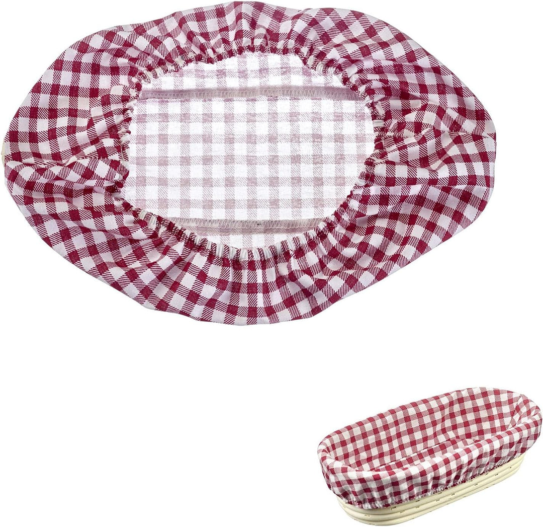 Westmark Bezug für Gärkörbchen, Für ovale Körbchen, 27,5 x 14 cm, Baumwolle, Kariert, 3203226K Klein