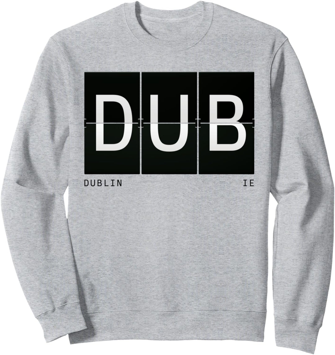 DUB Dublin Irland Retro Flughafen Code World Traveler Sweatshirt