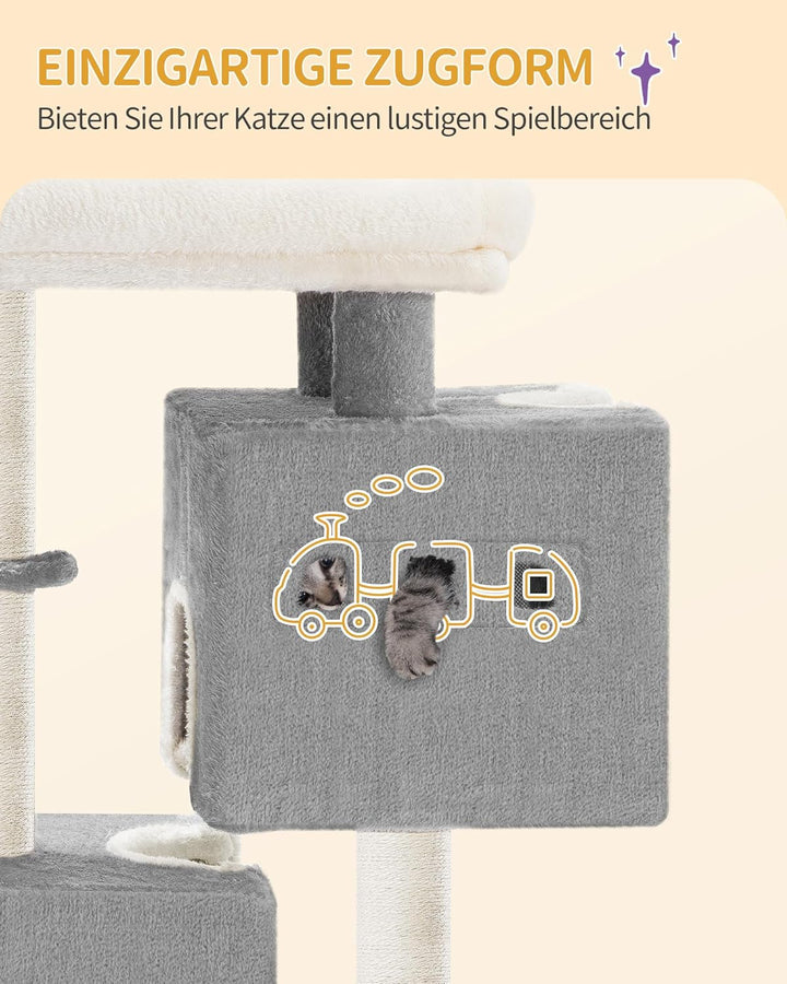 Hzuaneri Kratzbaum, 75 cm Stabil Katzenbaum, Katzenkratzbaum mit Grosser Liegefläche, Katzenhöhle, S
