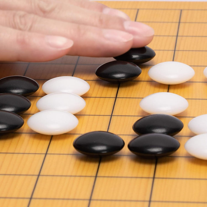 Yellow Mountain Imports Shin Kaya Reversible 13x13 / 9x9 Go Game Set Board (2cm) with Double Convex