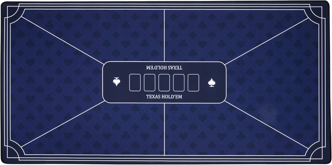 Engelhart - 320993 – Pokermatte blau – rutschfeste Spielfläche 120 cm x 60 cm – Dicke: 3 mm – Bedruc