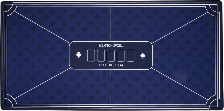 Engelhart - 320993 – Pokermatte blau – rutschfeste Spielfläche 120 cm x 60 cm – Dicke: 3 mm – Bedruc