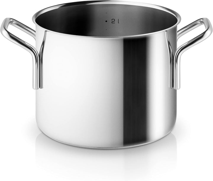 Eva Trio | Stainless Steel Topfset 5 St. 1,1 l 2,2 l 3,6 l 4,8 l & Pasta-Einsatz |Komplettes Set aus
