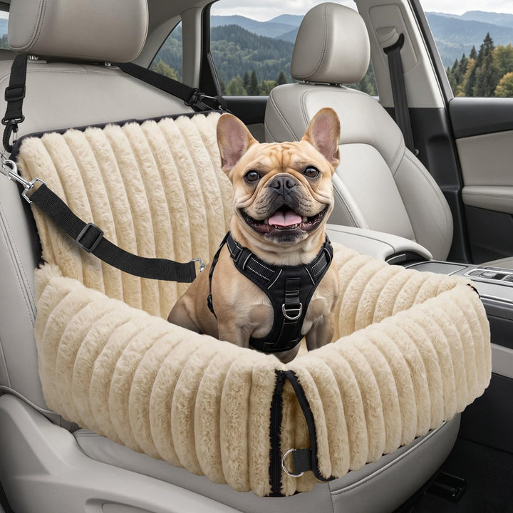 MIXJOY Hunde Autositz für kleine bis mittlere Hunde, Waschbarer Ansteckbare Leine verdickter Memory-
