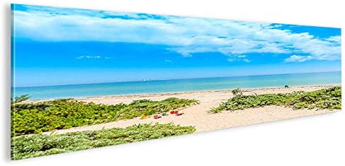 islandburner Bild Bilder auf Leinwand Strand und Meer Panorama XXL Poster Leinwandbild Wandbild Deko