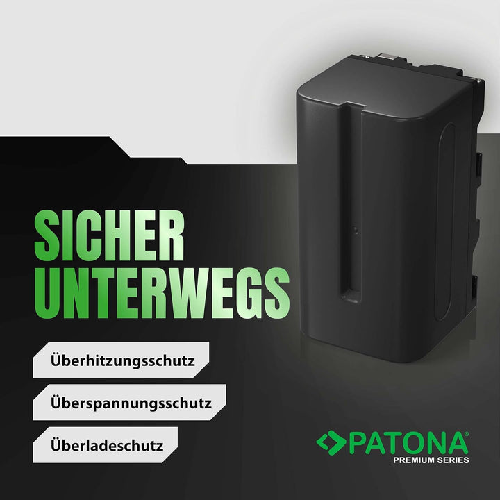 PATONA 2X Premium NP-F750 Akku 5200mAh Ersatzakku kompatibel mit Sony Camcorder, LED Indikatoren Bel